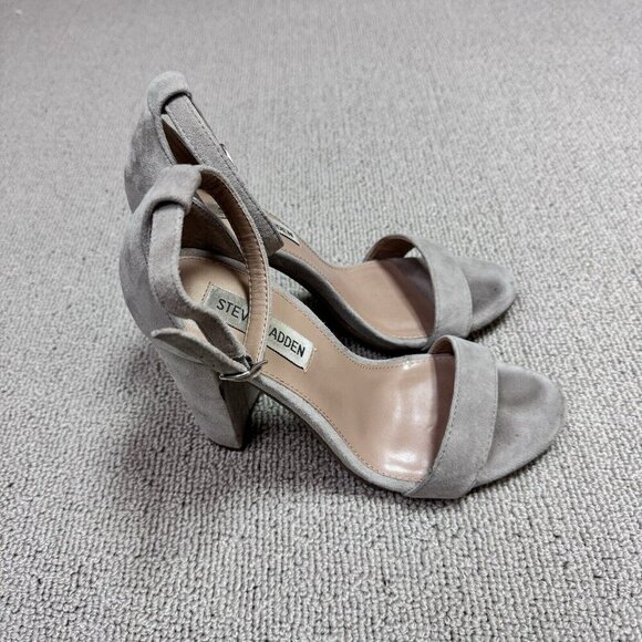 Steve Madden Heeled Sandals Open Toe Taupe Women’s Size 7.5 - Picture 1 of 11